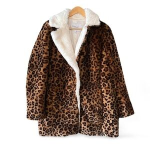 Derek Lam 10 Crosby – Leopard Faux Fur Coat Medium